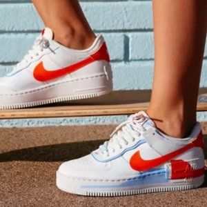 Nike Air Force 1 Shadow SE Sneaker White + Orange